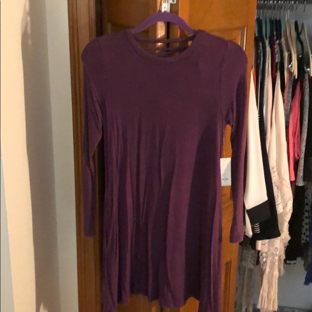 Purple Lattice back knit dress